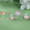 Pendientes Coreanos de Flor de Nicho para Mujer, Frescos y Dulces Elegantes, Pendientes de Perforación Ins, Pendientes Lindos Sin Perforación