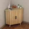 Gabinete Triangular Multifuncional, Gabinete de TV para Esquina, Gabinete para Esquina de Apartamento Pequeño, Gabinete de Pared en Ángulo Recto, Gabinete de Almacenamiento para Esquina con Patas de Madera Maciza