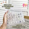 Caixa de armazenamento para nail art, caixa de armazenamento multifuncional para diversos itens, porta-pílulas, porta-brincos de pérola, caixa transparente portátil e destacável com 28 compartimentos