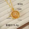 Nuevo Collar de Oro Arena Vietnamita con Nuevo Colgante de Brújula de Ocho Tesoros Giratoria Incrustada de Diamantes Estilo Chino, Joyería de Imitación Oro Estilo Palacio