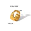 Anillo dorado con personalidad europea y americana, líneas de tendencia transfronterizas japonesas y coreanas, anillo de acero inoxidable de moda exagerada, joyería para mujer al por mayor