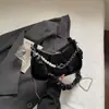 Bolsa Plissada de Design de Nicho de Alto Valor Modelo Novo 2026 para Mulheres, Bolsa Transversal de Ombro Versátil e Moderna com Corrente de Pérolas