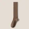 Calcetines Largos de Tubo Negros para Mujer para Otoño e Invierno, Calcetines de Compresión Adelgazantes para Pantorrilla, Calcetines de Tubo Alto de Moda Estilo Japonés