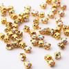 3-10 mm ouro e prata garra única diamante cristal de vidro costurado à mão diamante vestido de noiva faça você mesmo garra diamante joias atacado