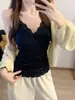 Beleza Retrô Renda Francesa Costas Lindas Alças Finas Camisola Copas Fixas Integradas Camada Base Pura Desejo Roupa Íntima Respirável
