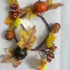 Guirnalda de Decoración de Halloween para Amazon Transfronterizo Calabaza de Otoño Piña Cono de Pino Hoja de Arce Guirnalda Corona Círculo de Ratán Colgante de Puerta Venta al por Mayor