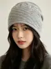 Gorro de Peluche con Lazo y Orejas de Gato Lindas para Mujer en Otoño e Invierno, Protección contra el Frío y Cálido, Gorro de Punto con Protección para las Orejas, Gorro de Punto con Borlas