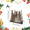 Jingyu Madeira Transfronteiriça 2D Árvore de Natal Porta-Lenços Decoração de Mesa de Natal Ornamentos Suporte de Armazenamento de Lenços