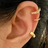 Moda Popular Transfronteriza Elegante Simple Incrustado de Diamantes Geométrico Forma de C Torcido Sin Perforación Clip para Oreja Juego de 3 Piezas Tendencia Clásico