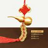 Colgante de Calabaza de Cobre con Nudo Chino Auspicioso para Decoración de Puerta, Calabaza Hueca para Buena Fortuna y Prosperidad, Adorno para Puerta de Dormitorio