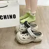 Pantuflas de plataforma con suela gruesa para aumentar la altura, para uso en interiores en casa y en el baño, zapatos de plataforma antideslizantes de suela suave con una sensación cómoda, adecuados para usar al aire libre en verano, pantuflas de punta cerrada