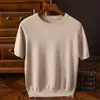 Camiseta masculina de manga curta estilo coreano moderna gola redonda manga curta primavera e outono masculina slim fit cor sólida roupas suéter bonito