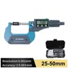 ETOPOO3 Botão TZ Micrômetro Digital 0-100MM Conjunto de Quatro Peças Modelo TZ Conjunto de Micrômetro Azul Display Digital