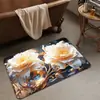 Alfombra de Baño Floral 3D de Lujo Ligero con Toque de Alta Gama, Felpudo Decorativo para el Hogar Antideslizante, Alfombrilla Absorbente para Pies de Baño