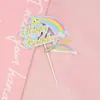 Tarjeta Decorativa para Pastel Inserto Smiley Estrella de Cinco Puntas Cinta de Estrella Lazo Arcoíris Decoración para Pastel de Cumpleaños Tarjeta Decorativa Inserto Enchufable