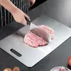 Tábua de Corte Antibacteriana de Aço Inoxidável Extra Grossa para Uso Doméstico, Tábua de Corte Antiderrapante Dupla Face para Cortar Vegetais e Carne, Espessada de Grau Alimentício para Uso Doméstico
