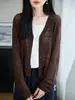 Top de Punto Mujer Color Bloque Lino Texturizado Cuello Redondo Manga Corta Primavera Otoño Estilo Nuevo Color de Contraste Suave Cómodo Versátil para el Día a Día