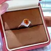 Nuevos Lanzamientos: Anillo Clásico y Elegante de Plata S925 Chapado en Platino con Incrustación de Cristal Amarillo, Anillo de Moda Europea y Americana para Mujer