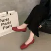 Sapatos baixos de bico redondo, estilo minimalista francês Chuyuji, de calçar, prateados, para mulheres, novos sapatos baixos estilo balé para vovó