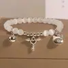 Pulseira da Sorte com Contas Estilo Chinês Novo da Moda para Mulheres, Design Único de Verão, Elegante Pedra Imitação Olho de Gato, Pulseira de Contas de Amizade