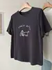 Camiseta Redonda de Manga Corta con Estampado de Cachorros, Suave y Transpirable para Mujer, Nuevo Estilo de Verano, Top Holgado que Afina la Figura y Camiseta de Capa Base