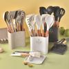 Cabo de Madeira Utensílios de Silicone para Cozinha Conjunto de 11 Peças Cabo com Ponta Resistente ao Calor Espátula de Silicone Colher Conjunto de Utensílios de Cozinha cozinha