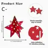 Ornamentação de Estrela de Cinco Pontas Tridimensional de Madeira Estilo Retrô Americano para o Dia da Independência com Elementos de Listras e Estrelas e Bandeira Americana