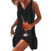 2023 Nuevo Estilo de Verano Amazon Estación Independiente Transfronterizo Versión Caliente Elegante Vestido sin Mangas con Cuello Ondulado Asimétrico