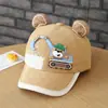 Gorro de Bebé de Orejas de Oso para Primavera y Otoño, Gorra de Béisbol con Pico y Estampado de Oso, Gorra de Béisbol Linda de Dibujos Animados