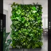 Muro Vegetal Transfronterizo, Muro Vegetal Artificial Tridimensional Simulado de Gama Alta, Decoración de Flores Artificiales, Fondo Verde, Muro de Césped Famoso en Internet