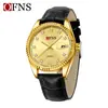 Reloj de Pulsera de Cuarzo OFNS de Moda con Esfera Grande para Hombre de Negocios con Calendario, Reloj Casual Simple para Mujer Luminoso Impermeable