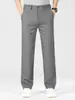 Pantalones Casuales de Lino para Hombre de Primavera y Verano, de Tiro Alto, Holgados, Pierna Recta, Pantalones Casuales de Lino, Elegantes, Simples, de Bolsillo Cuadrado, Pantalones de Vestir