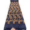 Tela de Encaje Bordado Calado Floral Africano Poliéster-Algodón Voile Suizo Tela para Vestido Vestido de Boda