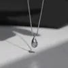 Colar Gota D'água em Prata de Lei S925 Feminino Moda Simples Luxo Leve Design de Nicho Pequeno e Delicado Corrente Elegante para Clavícula