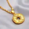 Colar Pingente Ruyi da Paz em Ouro Puro 24 Quilates Tradicional, Simbolizando Paz, Alegria e Prosperidade no Novo Estilo Chinês