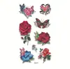 Tatuajes Temporales de Rosas Adhesivos Tatuajes Temporales de Flores Adhesivos Sexy Clavícula Tobillo Estéreo Araña Mariposa Tatuajes Temporales Exterior