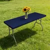 Funda Plegable Elástica de Poliéster para Mesa Hotel Banquete Mesa de Picnic al Aire Libre Rectangular Venta al por Mayor de Fábrica Negra