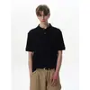 Camiseta de punto básica de manga corta, estilo Old Money, corte holgado, tres colores, piedra de cristal, transpirable, verano, cuello redondo, camisa Henley para hombre, moderna