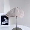 Boné Fashion de Sarja Liso Estilo Japonês para Mulheres, Boné de Beisebol Quente Versátil Casual de Outono, Boina Estilosa para Usar do Avesso
