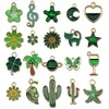 Serie Mixta Verde Aleación Esmalte Joyería Llavero Accesorios Pulsera Cadena de Teléfono Colgante Venta al por Mayor