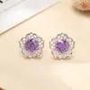Pendientes Sencillos, de Moda, Dulces, con Flor Hueca y Corte Rosa, Personalizados, de Lujo Ligero, de Gama Alta, Exquisitos, Elegantes y con Estilo