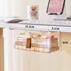 Caja de Almacenamiento Bajo Cajón para Escritorio Transparente Caja Organizadora de Cosméticos y Cuidado de la Piel Se Puede Colgar Caja de Almacenamiento a Prueba de Polvo
