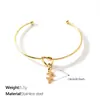 Estilo Minimalista de Nicho Europeo y Americano Doce Signos del Zodiaco Pulsera Trenzada Bicolor Oro y Plata Acero Inoxidable Abierta Versátil Joyería