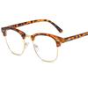 Gafas Anti-Luz Azul para Hombre, Lente Plana Protección Ocular para Computadora y Teléfono Móvil, Marco Redondo Anti-UV Gafas para Miopía 8609