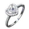 Anillo de Moissanita en Forma de Corazón Anillo de Plata de Ley 925 con un Tacto Lujoso y Elegante, Versátil para Compromiso y Boda, Accesorio de Joyería