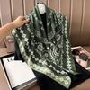 Pañuelo cuadrado pequeño de 90 cm pañuelo de seda vintage pañuelo de seda con estampado de letras tridimensional para dama nuevo pañuelo profesional pañuelo de satén venta al por mayor