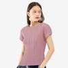 2026 Verão Feminino Estilo Coreano Camisa de Camada Interna Gola Redonda Manga Curta Camiseta Feminina Solta Casual Versátil Cor Lisa Top