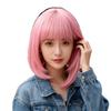Fabricante Venta al por Mayor Peluca Estilo Ji Fa para Mujer con Flequillo, Cabello Corto Lacio, Estilo Bobo Realista de Estudiante Peluca de Cabeza Completa en Stock