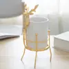Estilo Escandinavo Criativo Cervo de Ferro Dourado Vaso de Flores Cerâmico Porta-Canetas Armazenamento Musgo Decorativo Arranjo Floral