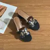 Nuevas Sandalias de Verano 2026 para Mujer con Punta Abierta, Tacón Grueso y Hebilla Metálica, Zapatos Planos de Playa Versátiles y a la Moda